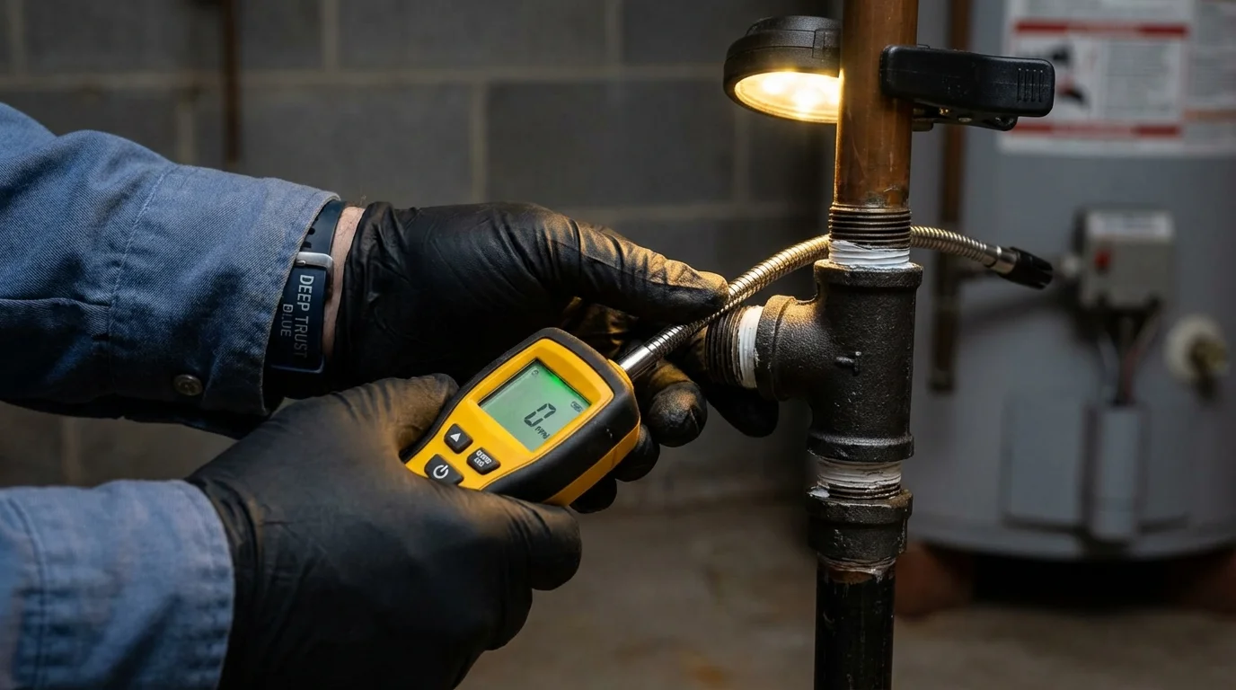 Gas leak detection with electronic sniffer by Johns Plumbing LLC in Paramus